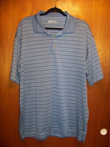 Nike Fit Dry Golf Polo Shirt Men XL Blue Stripe Short Sleeve - Picture 1 of 5