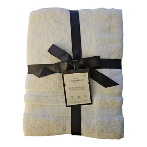 Threshold Performance Bath Towels Set Of 2 NWT True White 91136 Low Lint Cotton - Picture 1 of 3