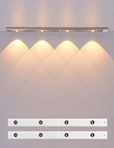 Long Size Under Cabinet Lights Sensor Light Indoor USB Rechargeable 3 Light M... - Picture 1 of 7
