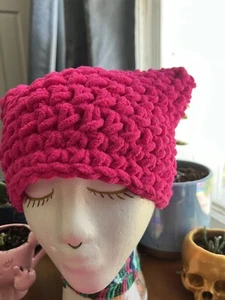 Plush AF Bright Hot Pink Pussyhat Protest Hat Women Beanie 2025 - Picture 1 of 8