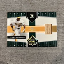 2005 Donruss Champions Impressions Rickey Henderson Game Used Bat Relic #189