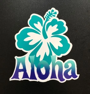 Pegatina de hibisco Aloha - surf hawaii islas tropicales Hawai Maui Oahu Kona - Imagen 1 de 1