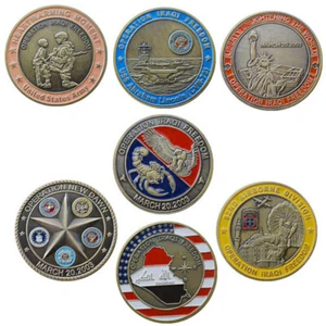 7 Pcs/Set Challenge Coin The Iraq War Souvenir Operation Iraqi Freedom - Picture 1 of 12