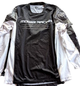 Moose Racing Black White Long Sleeve Jersey Dirty Bike ATV Mens Large L - Picture 1 of 5