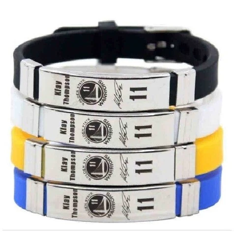 Stock 10 Klay Thompson Basketball Bracelet Silicone Stainless Steel adjustable Cover