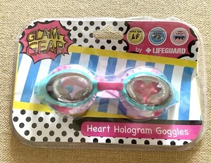 Salvavidas Glam Gear Corazón Holograma Niñas Gafas Nuevo Sujetador Marcas Gafas de Natación - Imagen 1 de 4