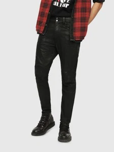 $ 365 authentische seltene Diesel Herren Bein Reißverschluss weiß schmal dünn beschichtet Jeans - Bild 1 von 12
