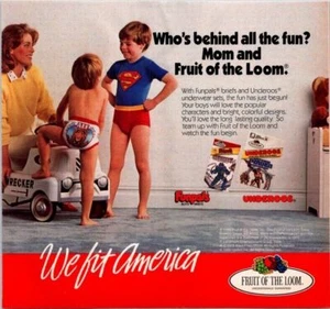 1988 Fruit Of The Loom Publicidad Impresa Funpals & Undereroos - Imagen 1 de 1