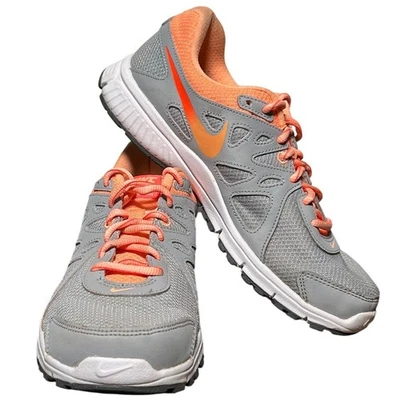 Nike Revolution 3 Damen-Laufschuhe grau orange Größe 9 Sportschuhe - Bild 1 von 4