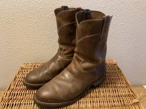VTG Justin Classic Roper Cowboy Boots Brown Style 4116 Mens Size 10.5 D - Picture 1 of 19