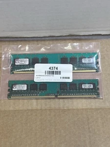 2 Kingston KVR800D2N5K2/1G DDR2 SDRAM 240 Pin PC-6400 Single Rank Memory - Picture 1 of 4