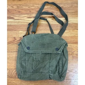 Vintage Finnish Army M61 Gas Mask Bag Respirator Haversack Green Satchel - Picture 1 of 8