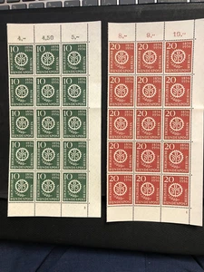GERMANY BERLIN 1956 Mi138,139 BLOCKS OF 15 MNH OG - Picture 1 of 2