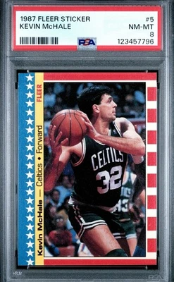 1987-88 Fleer #5 Kevin McHale Sticker PSA 8 Graded Basketball Card NBA Celtics - Image 1 of 2