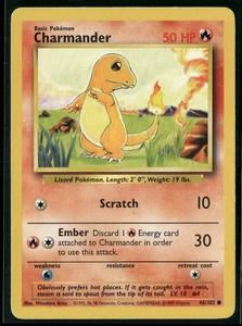 Pokémon Base Set #046/102 Charmander Common, mäßig bespielt - Bild 1 von 2