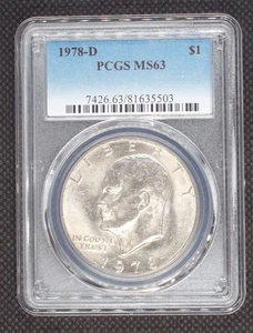 1978-D Eisenhower Ike Dollar Peg Leg Variety PCGS MS 63 #5503* - Picture 1 of 5