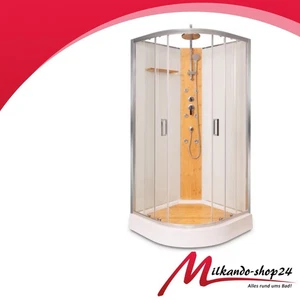 Duschtempel Fertigdusche Duschkabine Glas komplett Dusche 90x90 x 225 cm Weiß - Bild 1 von 2