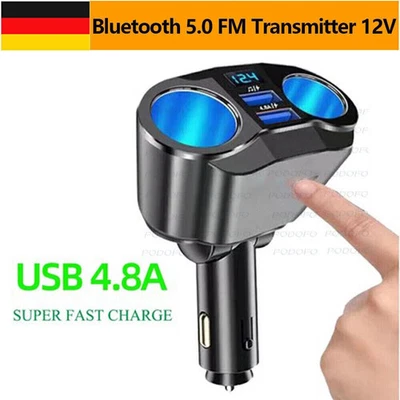 2 Fach Verteiler Kfz Auto für 12V/24V Zigarettenanzünder Doppelsteckdose Adapter - Bild 1 von 4