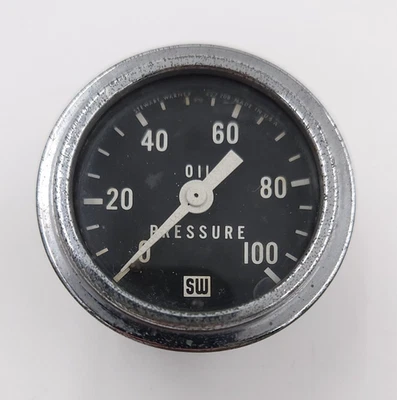 Stewart Warner 100 PSI 2" Oil Pressure Gauge Tested Foto 1 de 4