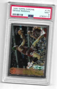 1996-97 TOPPS CHROME DENNIS RODMAN WITH MICHAEL JORDAN PSA 9 #176 - Picture 1 of 1