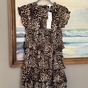 Melloday braunes und schwarzes Kleid mit Animal-Print neu mit Etikett – Damen S - Bild 1 von 6