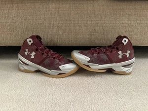 Under Armour Curry 2 Retro UA Domaine Red Silver Gum 3026052-601 SZ 10.5 - Picture 1 of 7