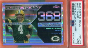 BRETT FAVRE PACKERS 2008 TOPPS CHROME FLIGHT TO 420 CARD #368 REF #14/199 PSA 9 - Picture 1 of 4