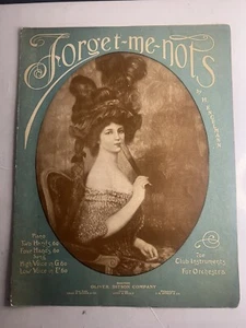 Vintage Sheet Music: Forget-me-nots by H Engelmann 1904 - Imagen 1 de 10