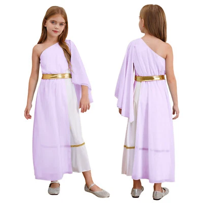 Kids Girls Robe Make-up Dress Christmas Dresses Stage Dress-up Greece Costume - Image 1 of 4