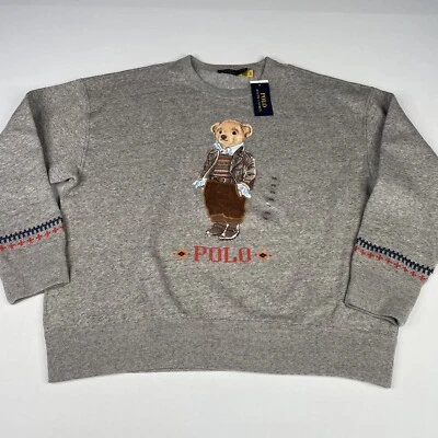 Polo Ralph Lauren Mujer XXL Polo Oso Bordado Gris Sudadera Foto 1 de 4