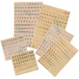  12 Pcs Alphanumeric Stickers Scrapbook Letter Glitter Alphabet Self-adhesive - Picture 1 of 12