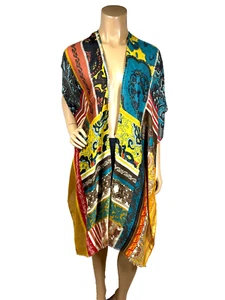 Gena's Accessories Kimono vorne offen Einheitsgröße Topper kräftige Farben gemischter Druck - Bild 1 von 14