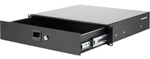 2 HE ADAM HALL Rackschublade mit VOLLAUSZUG u. Schloss Schublade 19"-Rack-Drawer - Picture 1 of 8