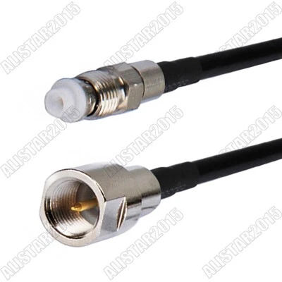 FME Male to FME Jack Female adapter connector pigtail RF Jumper cable RG58 2M  - Image 1 of 3