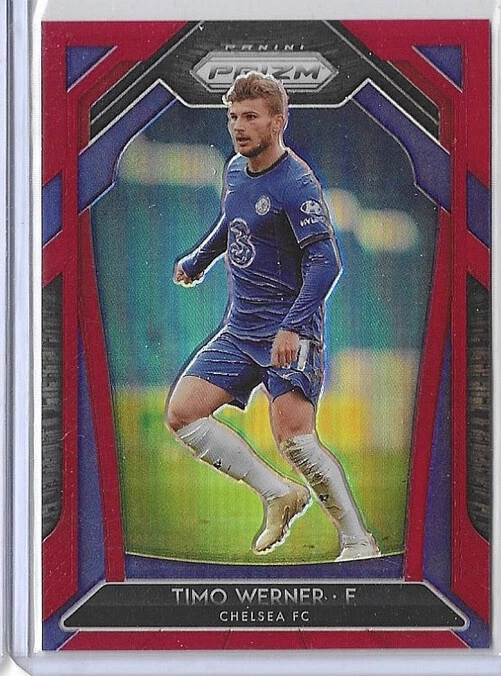 Timo Werner 2020-21 Panini Prizm Premier League Red Prizm #/149