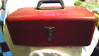 VINTAGE UNION STEEL CHEST CORP FISHING TACKLE BOX RED 14" x 7" x 7"