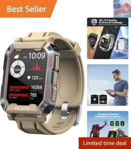 Smart Watch Rugged and Military with 5ATM Waterproof Bluetooth CallAnswer/Dia... - Picture 1 of 8