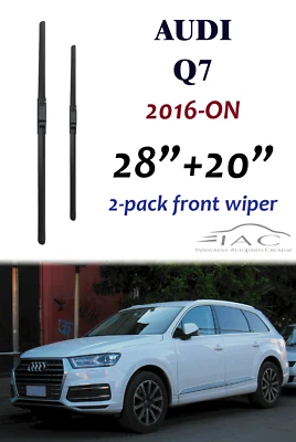 Paquete de 2 limpiaparabrisas delantero 28"+20" para Audi Q7 2016-ON Foto 1 de 2