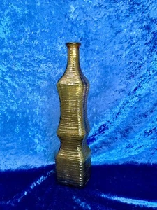 Vintage Italian Empoli Decanter/Vase, Amber, CRACKED- Read Description - Picture 1 of 4