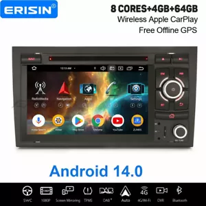 64GB Android 14 Autoradio Navi für AUDI A4 S4 SEAT EXEO CarPlay DAB+ WiFi CD DSP - Bild 1 von 24