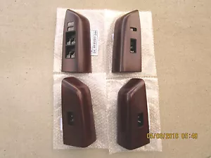 16 -21 TOYOTA SEQUOIA SET OF ALL 4 FOUR WINDOW SWITCH BEZEL TRIM CHERRY WOOD NEW - Picture 1 of 3
