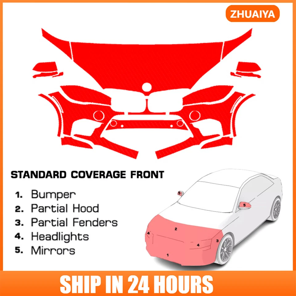 8.5Mil 预切油漆保护膜透明文胸 PPF 套件适用于宝马 X5M 2015-2018  — 第 1/4 张图片