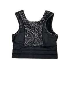 Reflex Brand Exercise Sports Bra Great For Yoga or Zumba Black & Grey Cross Back - Picture 1 of 3