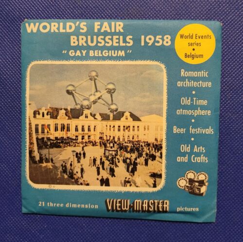1993 A B & C World's Fair Bruxelles Gay Belgique 1958 paquet de 3 rouleaux view-master
