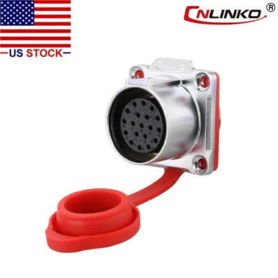 CNLINKO 19 Pin Power Circular Connector Female Socket Outdoor Waterproof IP67 - Image 1 of 4