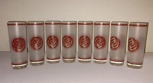 8 vasos de colección Culver Highball Tall Tom Collins vasos Kamon Crest cóctel - Imagen 1 de 10