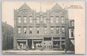 Postal de Son's of America Hall Lebanon PA Pennsylvania 1906 UDB - Imagen 1 de 2