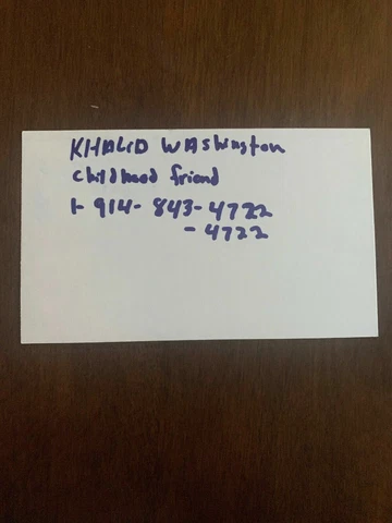 KHALID WASHINGTON- BOXER - AUTHENTIC AUTOGRAPH SIGNED- B5351 Cover
