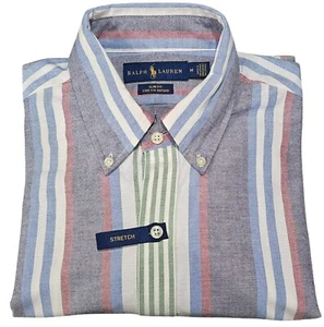 Polo Ralph Lauren Men's Stripe Slim Fit Stretch Oxford Shirt Long Sleeve Sz M - Picture 1 of 8