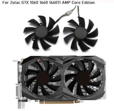 Pair Fans Cooler Fan For Zotac GTX 1060 1660 GTX1060 1660 TI GA91S2H 85mm 4Pin - Image 1 of 4
